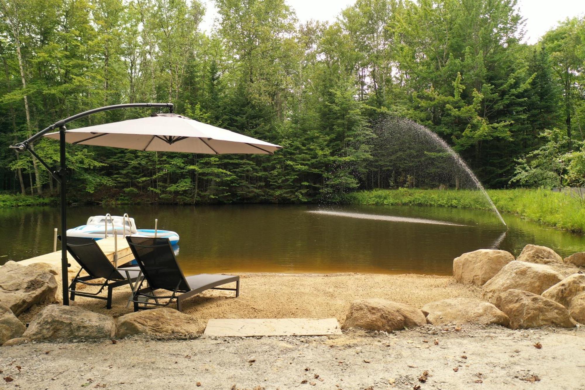 Kallm-Mont-Tremblant Chalet With Hot Tub, Pond & Beach On Private 7Acre Estate Lac-Superieur Esterno foto